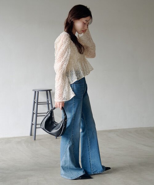 Kastane（カスタネ）の「【2WAY】ドットウェーブチュールブラウス（シャツ/ブラウス・レディース・ブラック/アイボリー・FREE）」の17枚目の写真