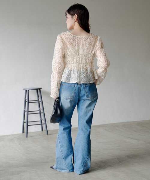 Kastane（カスタネ）の「【2WAY】ドットウェーブチュールブラウス（シャツ/ブラウス・レディース・ブラック/アイボリー・FREE）」の18枚目の写真