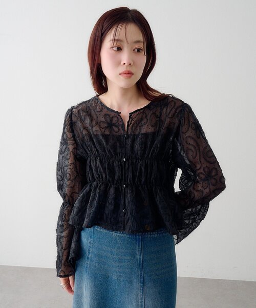 Kastane（カスタネ）の「【2WAY】ドットウェーブチュールブラウス（シャツ/ブラウス・レディース・ブラック/アイボリー・FREE）」の19枚目の写真