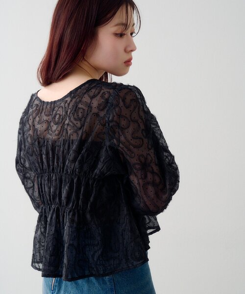 Kastane（カスタネ）の「【2WAY】ドットウェーブチュールブラウス（シャツ/ブラウス・レディース・ブラック/アイボリー・FREE）」の21枚目の写真