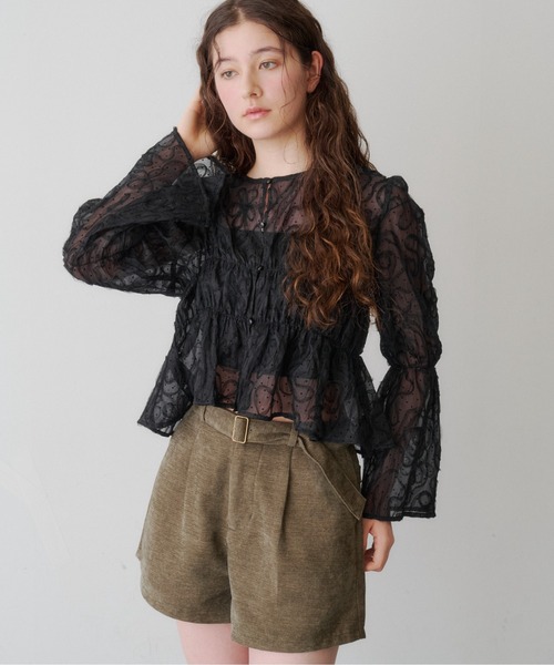 Kastane（カスタネ）の「【WEB限定で再入荷！】ドットウェーブチュールブラウス（シャツ/ブラウス・レディース・ブラック/アイボリー・FREE）」の18枚目の写真