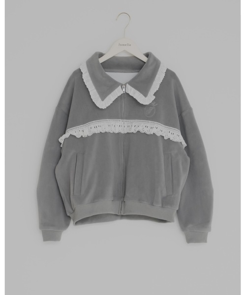 JUMELLE（ジュメロ）の「レースフルジップジャケット（ブルゾン・レディース・グレー・FREE）」の2枚目の写真