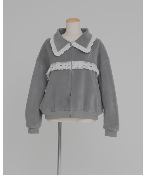JUMELLE（ジュメロ）の「レースフルジップジャケット（ブルゾン・レディース・グレー・FREE）」の7枚目の写真