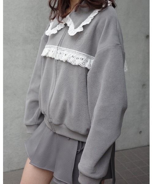 JUMELLE（ジュメロ）の「レースフルジップジャケット（ブルゾン・レディース・グレー・FREE）」の13枚目の写真