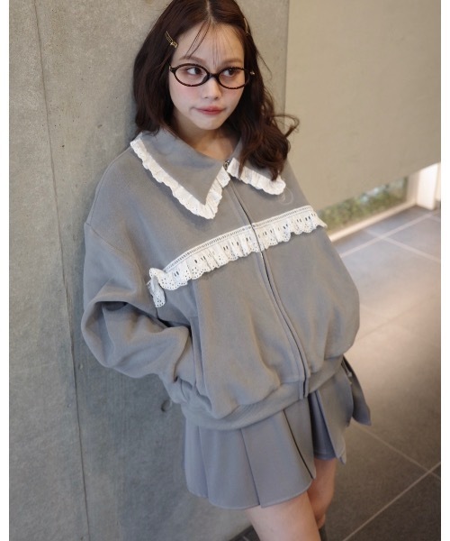 JUMELLE（ジュメロ）の「レースフルジップジャケット（ブルゾン・レディース・グレー・FREE）」の14枚目の写真