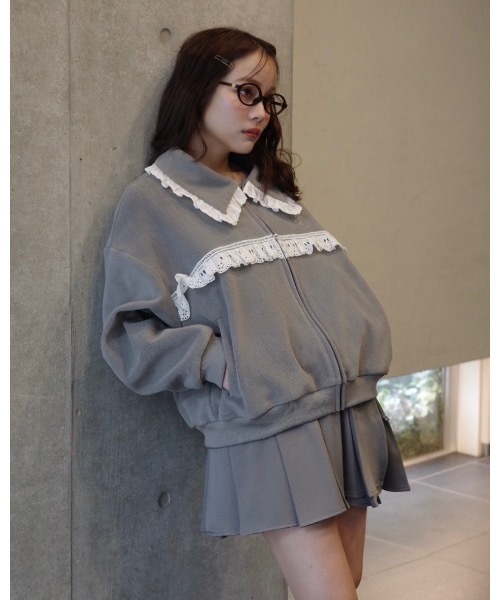 JUMELLE（ジュメロ）の「レースフルジップジャケット（ブルゾン・レディース・グレー・FREE）」の15枚目の写真