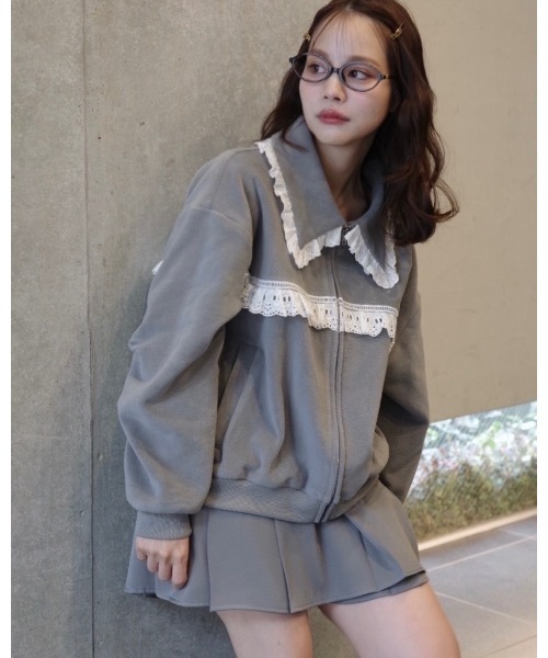 JUMELLE（ジュメロ）の「レースフルジップジャケット（ブルゾン・レディース・グレー・FREE）」の16枚目の写真
