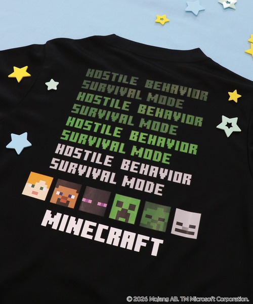 RUGGEDWORKS(ラゲッドワークス)の「《マインクラフト×ヒヤロン》キッズ 半袖 Tシャツ(Tシャツ/カットソー・キッズ・ブルー/ブラック・120/130/140)」の3枚目の写真