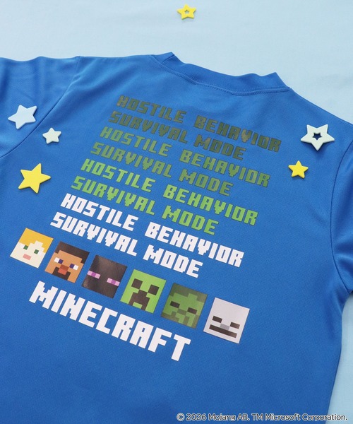 RUGGEDWORKS(ラゲッドワークス)の「《マインクラフト×ヒヤロン》キッズ 半袖 Tシャツ(Tシャツ/カットソー・キッズ・ブルー/ブラック・120/130/140)」の4枚目の写真
