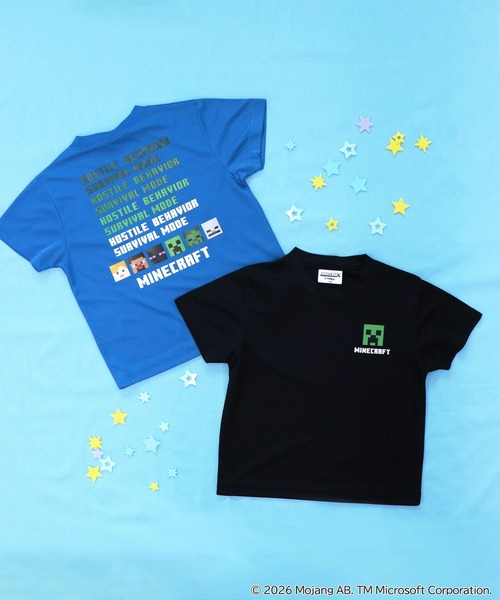 RUGGEDWORKS(ラゲッドワークス)の「《マインクラフト×ヒヤロン》キッズ 半袖 Tシャツ(Tシャツ/カットソー・キッズ・ブルー/ブラック・120/130/140)」の5枚目の写真