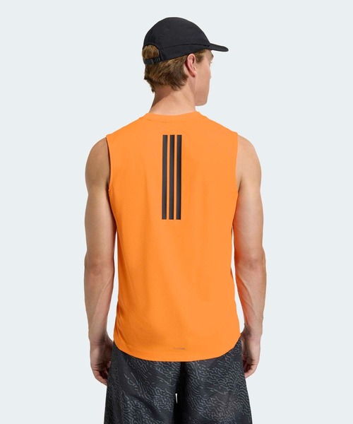 adidas(アディダス)の「D4T パワー スリーストライプス タンクトップ / アディダス adidas(タンクトップ・メンズ・オレンジ・SMALL/MEDIUM/LARGE/3XL/X-LARGE/X-SMALL/XX-LARGE)」の2枚目の写真