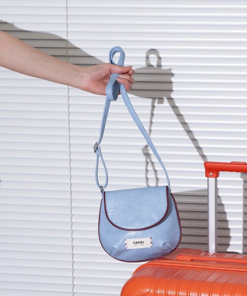 GRAIN（グレイン）の「【GRAIN/グレイン】ヴィンテージシンプル配色ショルダーバッグ（トートバッグ・レディース・イエロー/ブラウン/ブルー・FREE）」の2枚目の写真