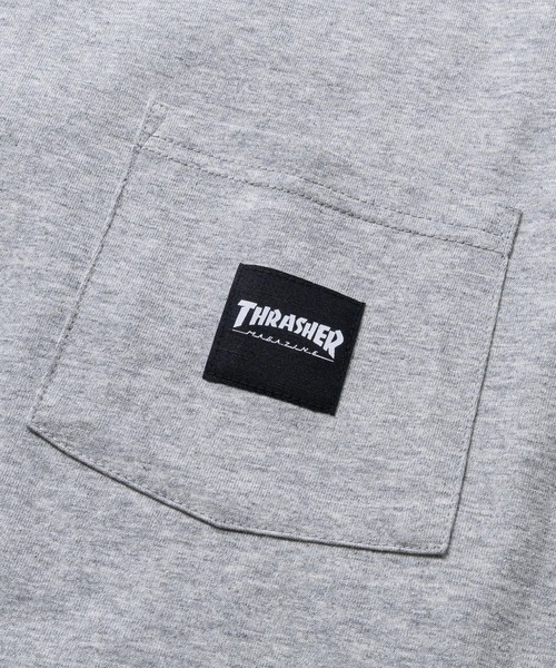 THRASHER（スラッシャー）の「【at】〔THRASHER/スラッシャー〕汗ジミ防止加工 ポケット付き 半袖Tシャツ（Tシャツ/カットソー・メンズ・アッシュグレー/ブラック/ホワイト・X-LARGE/LARGE/MEDIUM）」の5枚目の写真