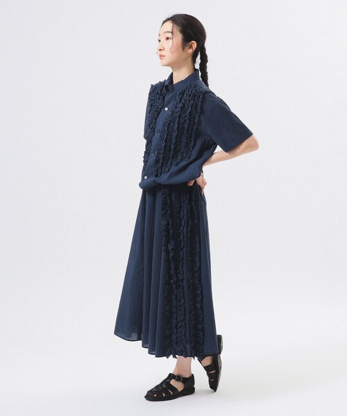 BEAMS BOY（ビームスボーイ）の「ドビー フリル スカート（スカート・レディース・オフホワイト/ネイビー・ONE SIZE）」の10枚目の写真