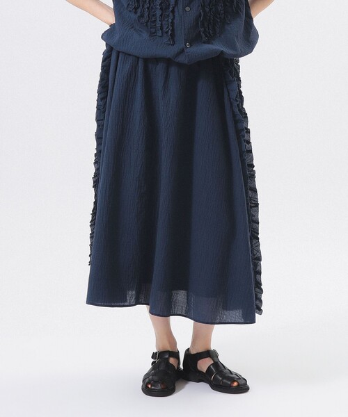 BEAMS BOY（ビームスボーイ）の「ドビー フリル スカート（スカート・レディース・オフホワイト/ネイビー・ONE SIZE）」の12枚目の写真