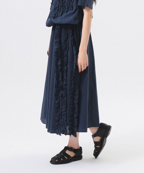 BEAMS BOY（ビームスボーイ）の「ドビー フリル スカート（スカート・レディース・オフホワイト/ネイビー・ONE SIZE）」の13枚目の写真