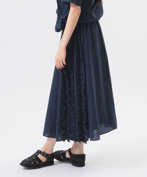 BEAMS BOY（ビームスボーイ）の「ドビー フリル スカート（スカート・レディース・オフホワイト/ネイビー・ONE SIZE）」の14枚目の写真