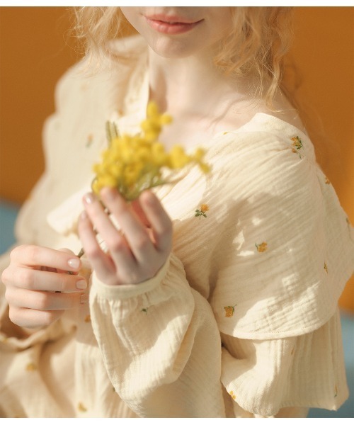 PEACH JOHN(ピーチジョン)の「コットンダブルガーゼパジャマ(ルームウェア/パジャマ・レディース・イエロー/ホワイト・ONE SIZE)」の13枚目の写真