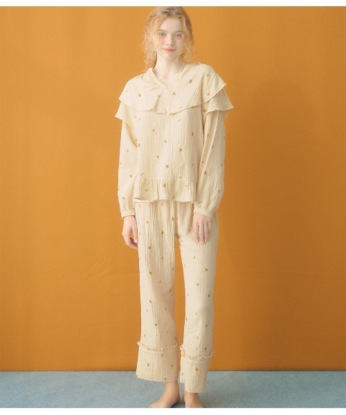 PEACH JOHN(ピーチジョン)の「コットンダブルガーゼパジャマ(ルームウェア/パジャマ・レディース・イエロー/ホワイト・ONE SIZE)」の17枚目の写真