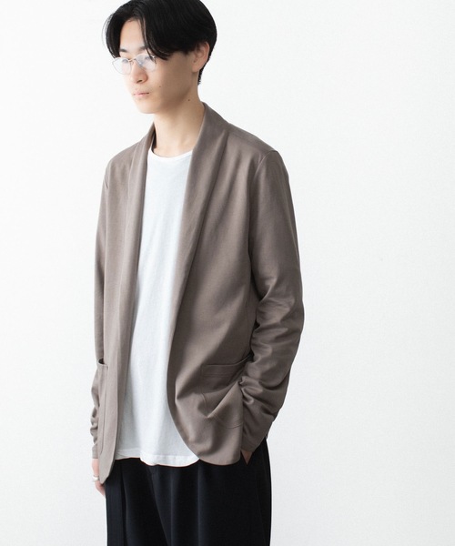 ATTACHMENT（アタッチメント）の「【 直営店・ZOZOTOWN限定 】コットン ダブルフェイス ストールカーディガン / COTTON DOUBLE FACE STOLE CARDIGAN（カーディガン/ボレロ・メンズ・ブラック/カーキ系/ダークグレー・1/3/2）」の6枚目の写真