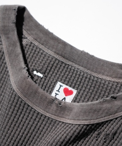 2AM(ツーエイエム)の「I LOVE LA / 3/4 SLEEVE WAFFLE TEE(Tシャツ/カットソー・メンズ・ブラック/ナチュラル/ブラック系1・LARGE/MEDIUM)」の15枚目の写真