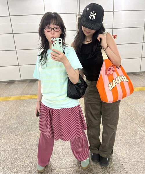 WEBHOUSE(ウェブハウス)の「ストライプツイスタースタースカート - ピンク(スカート・レディース・その他・FREE)」の2枚目の写真