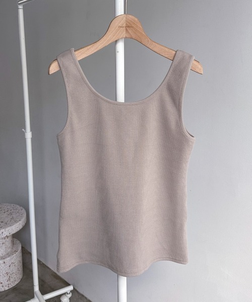 Doux archives(ドゥアルシーヴ)の「【ロングHIT ITEM/リピート買い多数】2WAYスクエアリブタンクトップ(タンクトップ・レディース・グレイッシュベージュ/ブラック/オフホワイト・FREE)」の10枚目の写真