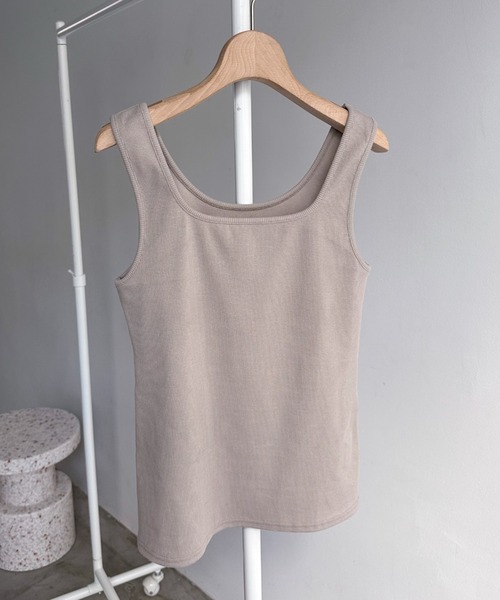 Doux archives(ドゥアルシーヴ)の「【ロングHIT ITEM/リピート買い多数】2WAYスクエアリブタンクトップ(タンクトップ・レディース・グレイッシュベージュ/ブラック/オフホワイト・FREE)」の11枚目の写真
