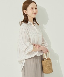 オーバーサイズストライプシャツ