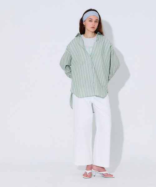 coca(coca)(コカ)の「オーバーサイズストライプシャツ(シャツ/ブラウス・レディース・A/B・L/M)」の12枚目の写真