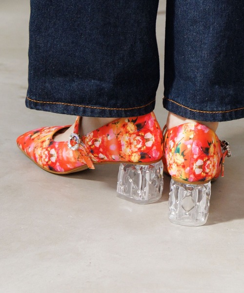 HIMIKO（ヒミコ）の「【HIMIKO】HANAE MORI×HIMIKO クリアヒールメリージェーン/ 661128（パンプス・レディース・オレンジ/ブラック/ブルー・23.5cm/22.5cm/23.0cm/25.0cm/24.0cm/24.5cm/22.0cm/25.5cm）」の7枚目の写真