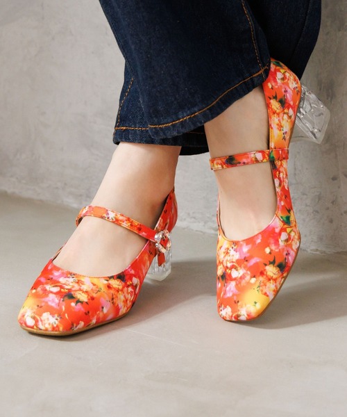 HIMIKO（ヒミコ）の「【HIMIKO】HANAE MORI×HIMIKO クリアヒールメリージェーン/ 661128（パンプス・レディース・オレンジ/ブラック/ブルー・23.5cm/22.5cm/23.0cm/25.0cm/24.0cm/24.5cm/22.0cm/25.5cm）」の5枚目の写真