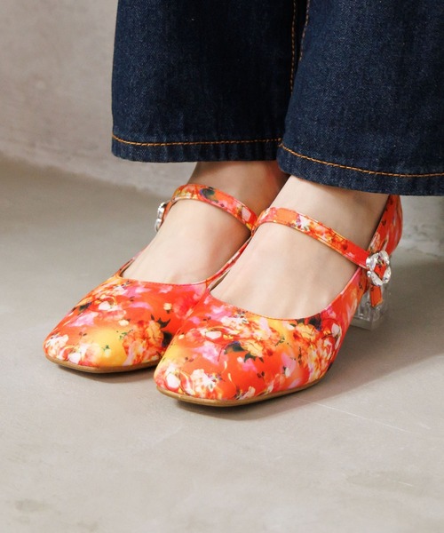 HIMIKO（ヒミコ）の「【HIMIKO】HANAE MORI×HIMIKO クリアヒールメリージェーン/ 661128（パンプス・レディース・オレンジ/ブラック/ブルー・23.5cm/22.5cm/23.0cm/25.0cm/24.0cm/24.5cm/22.0cm/25.5cm）」の6枚目の写真