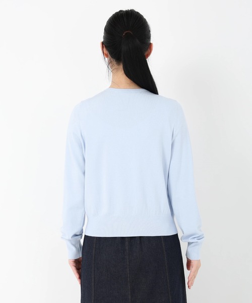 STRAWBERRY-FIELDS（ストロベリーフィールズ）の「コンフォートイネス_前立てレースカーディガン（カーディガン/ボレロ・レディース・ライトブルー/ピンクベージュ・2）」の5枚目の写真