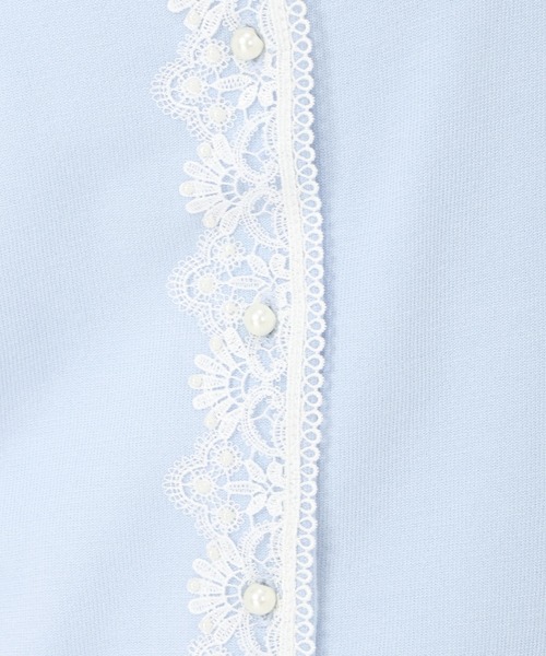 STRAWBERRY-FIELDS（ストロベリーフィールズ）の「コンフォートイネス_前立てレースカーディガン（カーディガン/ボレロ・レディース・ライトブルー/ピンクベージュ・2）」の10枚目の写真