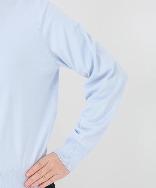 STRAWBERRY-FIELDS（ストロベリーフィールズ）の「コンフォートイネス_前立てレースカーディガン（カーディガン/ボレロ・レディース・ライトブルー/ピンクベージュ・2）」の8枚目の写真