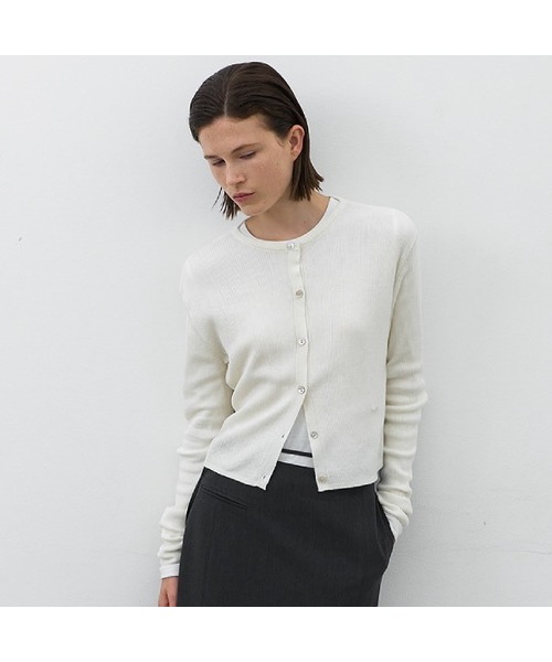 ATELIER NAIN（アトリエナイン）の「ESSENTIAL NOAH CROP CARDIGAN (Z-CD-2223)（カーディガン/ボレロ・レディース・ブラック/グレー/イエロー/アイボリー・FREE）」の2枚目の写真