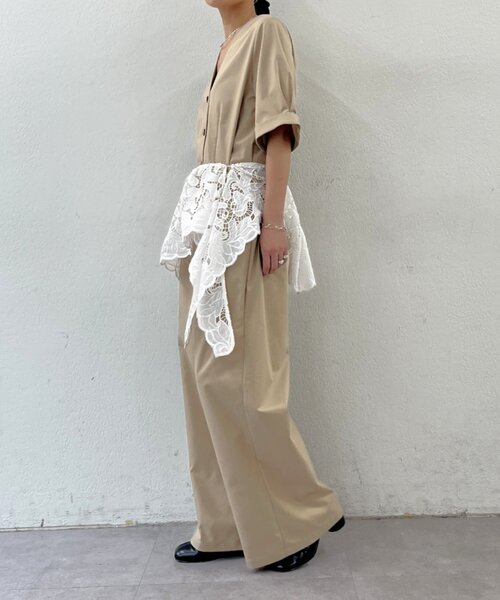 Omekashi（オメカシ）の「マルチレーススカーフ（ストール/ショール・レディース・ブラック/オフホワイト・ONE SIZE）」の10枚目の写真