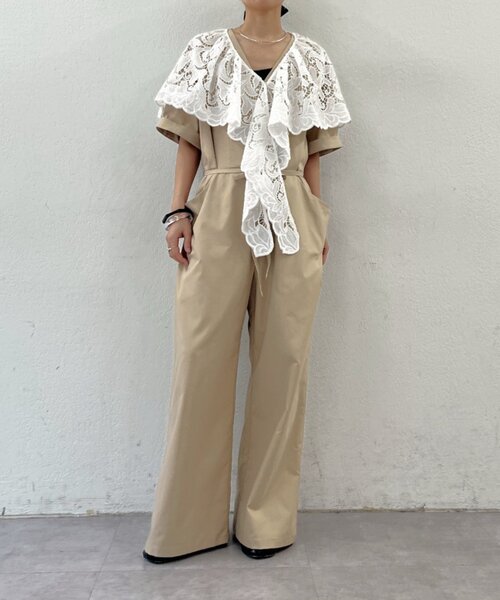 Omekashi（オメカシ）の「マルチレーススカーフ（ストール/ショール・レディース・ブラック/オフホワイト・ONE SIZE）」の14枚目の写真