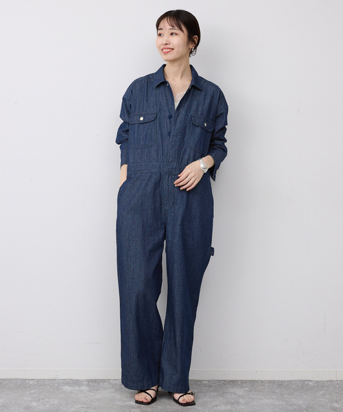 UNIVERSAL OVERALL(ユニバーサルオーバーオール)の「UNIVERSAL OVERALL SLOBE別注 デニムオールインワン 【洗濯機使用可能】(つなぎ/オールインワン・レディース・ブルー・38/36)」の3枚目の写真