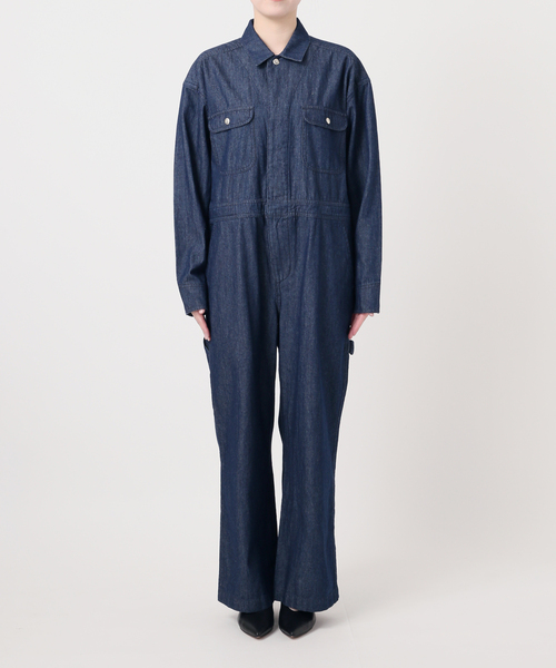 UNIVERSAL OVERALL(ユニバーサルオーバーオール)の「UNIVERSAL OVERALL SLOBE別注 デニムオールインワン 【洗濯機使用可能】(つなぎ/オールインワン・レディース・ブルー・38/36)」の4枚目の写真