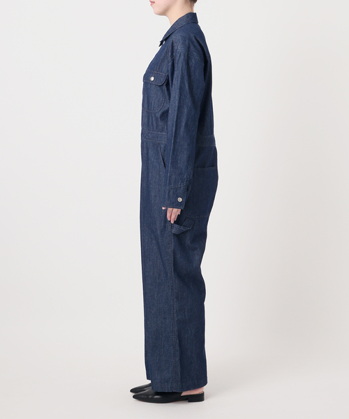 UNIVERSAL OVERALL(ユニバーサルオーバーオール)の「UNIVERSAL OVERALL SLOBE別注 デニムオールインワン 【洗濯機使用可能】(つなぎ/オールインワン・レディース・ブルー・38/36)」の5枚目の写真