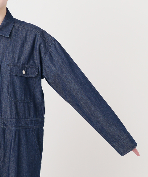 UNIVERSAL OVERALL(ユニバーサルオーバーオール)の「UNIVERSAL OVERALL SLOBE別注 デニムオールインワン 【洗濯機使用可能】(つなぎ/オールインワン・レディース・ブルー・38/36)」の10枚目の写真