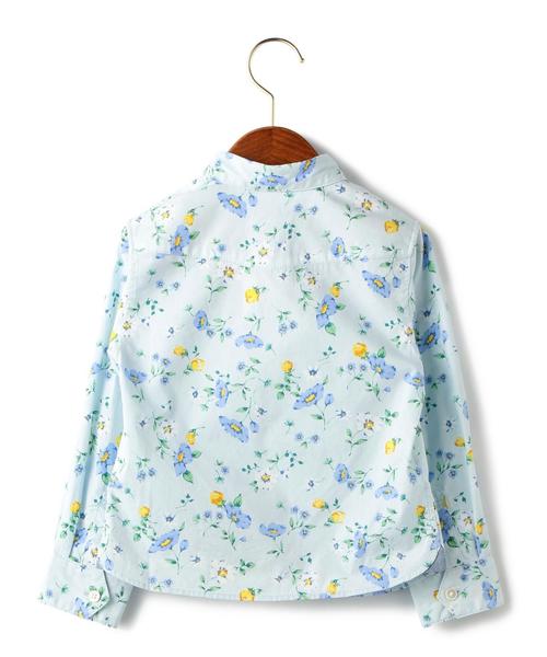 green label relaxing（グリーンレーベルリラクシング）の「コットンブロード フラワーソウガラ◆（シャツ/ブラウス・キッズ・ホワイト/ライトブルー・105/125/115）」の5枚目の写真