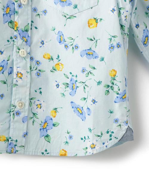 green label relaxing（グリーンレーベルリラクシング）の「コットンブロード フラワーソウガラ◆（シャツ/ブラウス・キッズ・ホワイト/ライトブルー・105/125/115）」の8枚目の写真