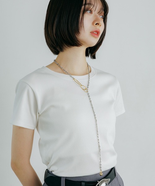 PAGEBOY（ページボーイ）の「チェーンロングラリエット（ネックレス・レディース・シルバー/ブラック・FREE）」の5枚目の写真