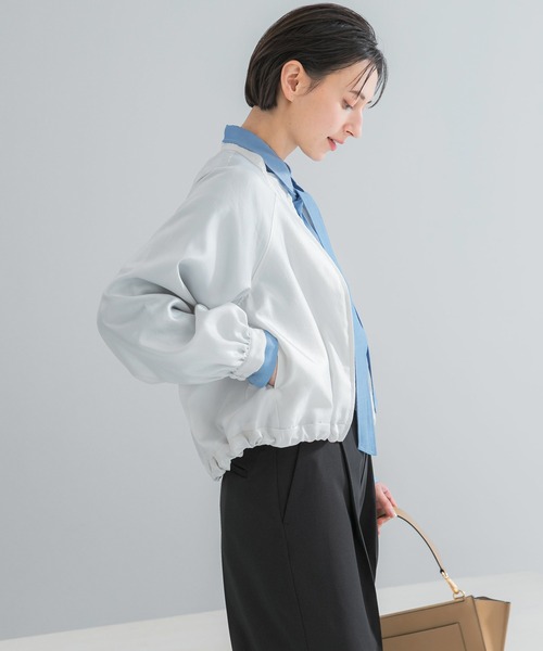 URBAN RESEARCH ROSSO WOMEN（アーバンリサーチ　ロッソ）の「ビンテージツイルライトブルゾン（ブルゾン・レディース・ダークブラウン/アイボリー・FREE）」の5枚目の写真