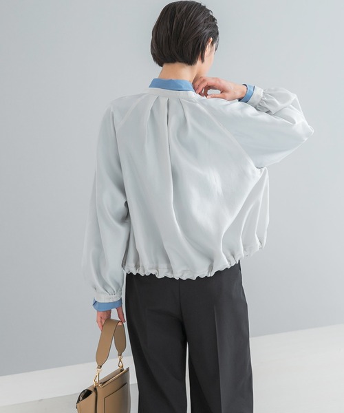 URBAN RESEARCH ROSSO WOMEN（アーバンリサーチ　ロッソ）の「ビンテージツイルライトブルゾン（ブルゾン・レディース・ダークブラウン/アイボリー・FREE）」の6枚目の写真