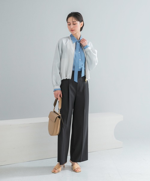 URBAN RESEARCH ROSSO WOMEN（アーバンリサーチ　ロッソ）の「ビンテージツイルライトブルゾン（ブルゾン・レディース・ダークブラウン/アイボリー・FREE）」の7枚目の写真