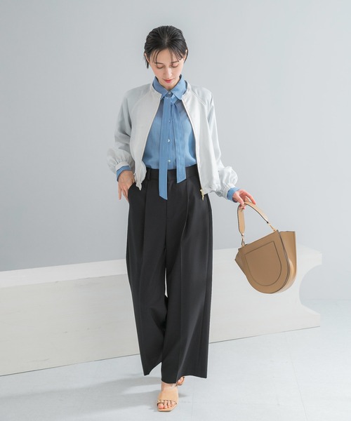 URBAN RESEARCH ROSSO WOMEN（アーバンリサーチ　ロッソ）の「ビンテージツイルライトブルゾン（ブルゾン・レディース・ダークブラウン/アイボリー・FREE）」の8枚目の写真